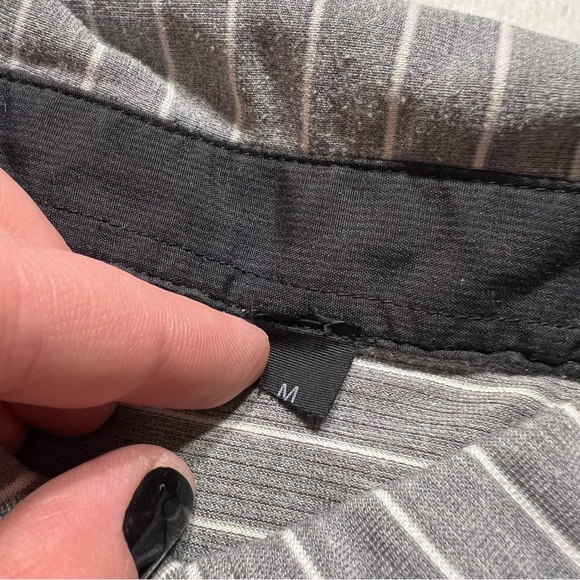 Lululemon Medium evolution polo shirt men grey stripe - Picture 3 of 6